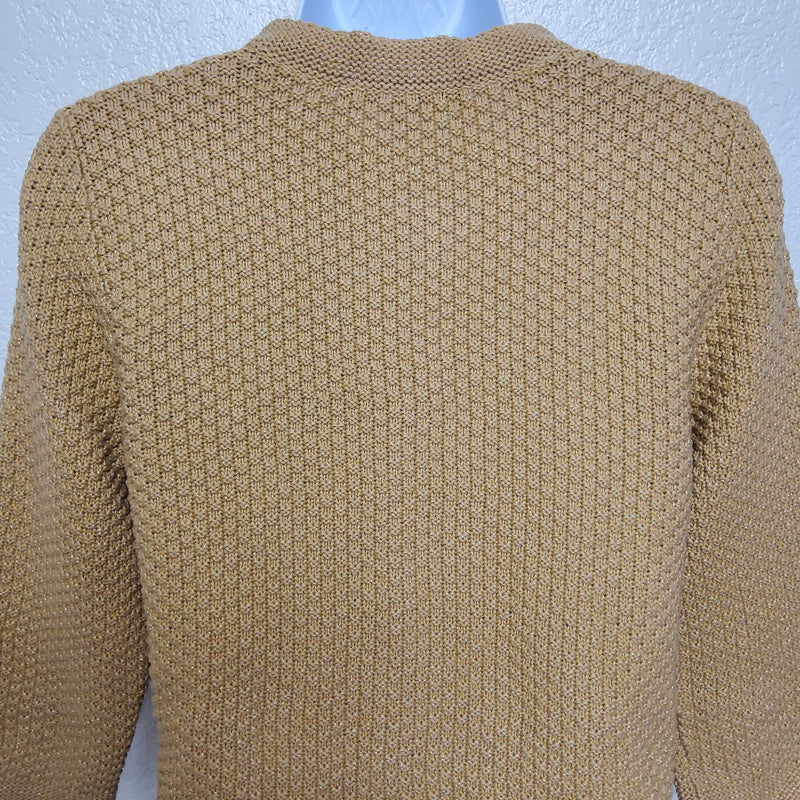 Evan-Picone Gold Knit Sweater with Metallic Threading, Women's Petite Large - Trinity Thrift