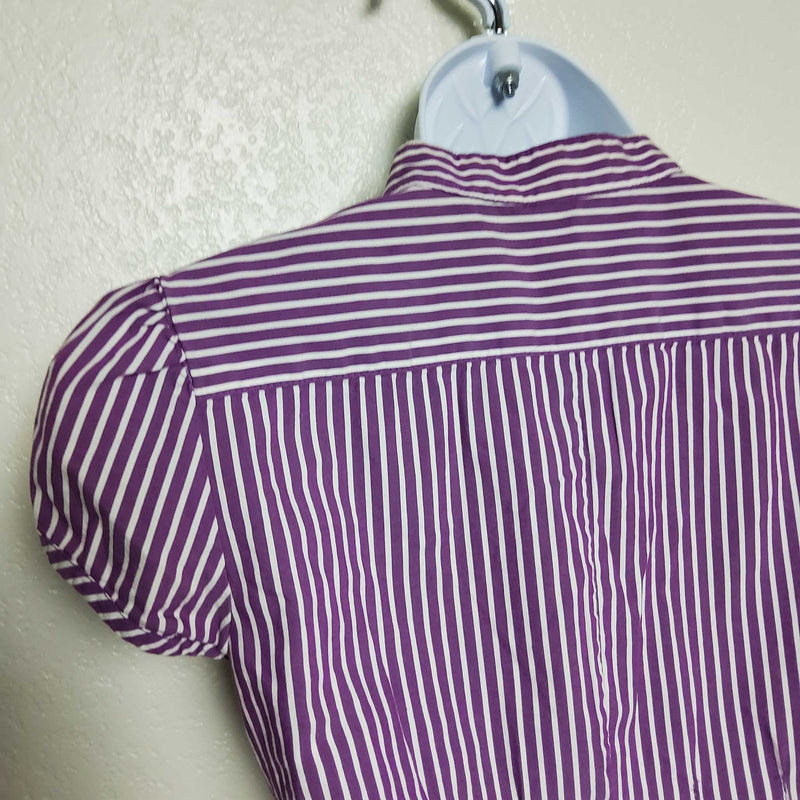 Express Design Studio Purple Striped Button-up Tee, Women's Extra Small - Trinity Thrift