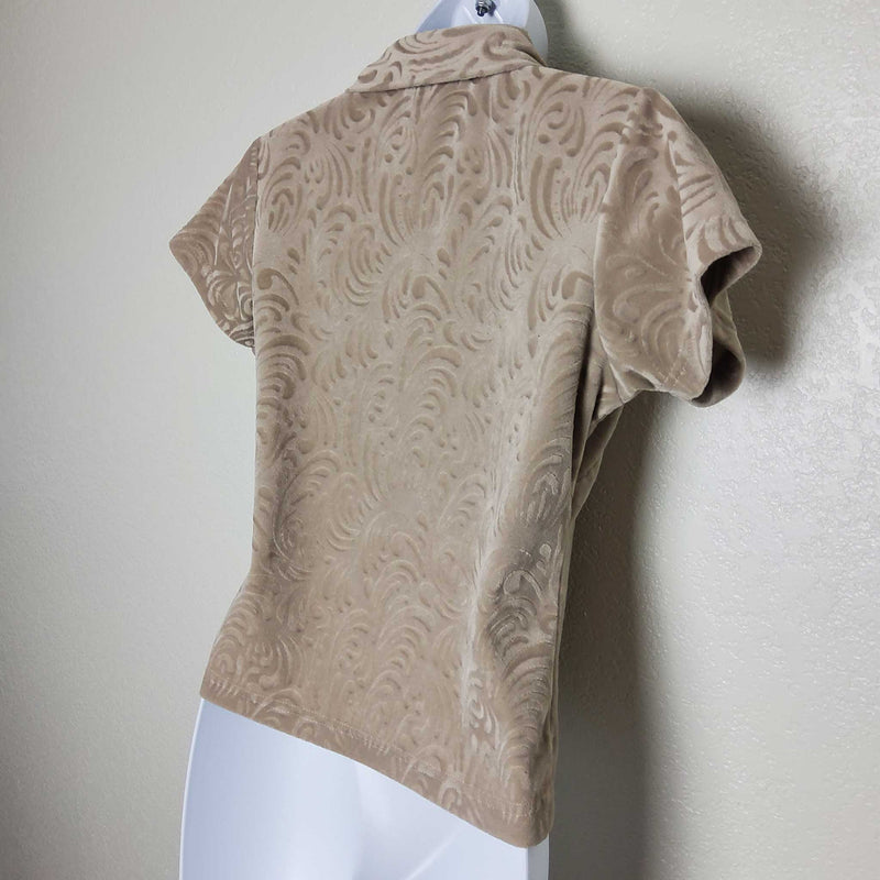 Feruccio Beige Floral Embroidered Shirt, Women's Small - Trinity Thrift