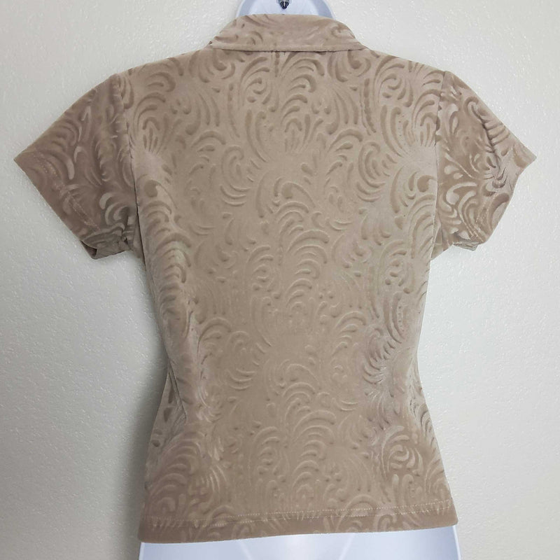 Feruccio Beige Floral Embroidered Shirt, Women's Small - Trinity Thrift