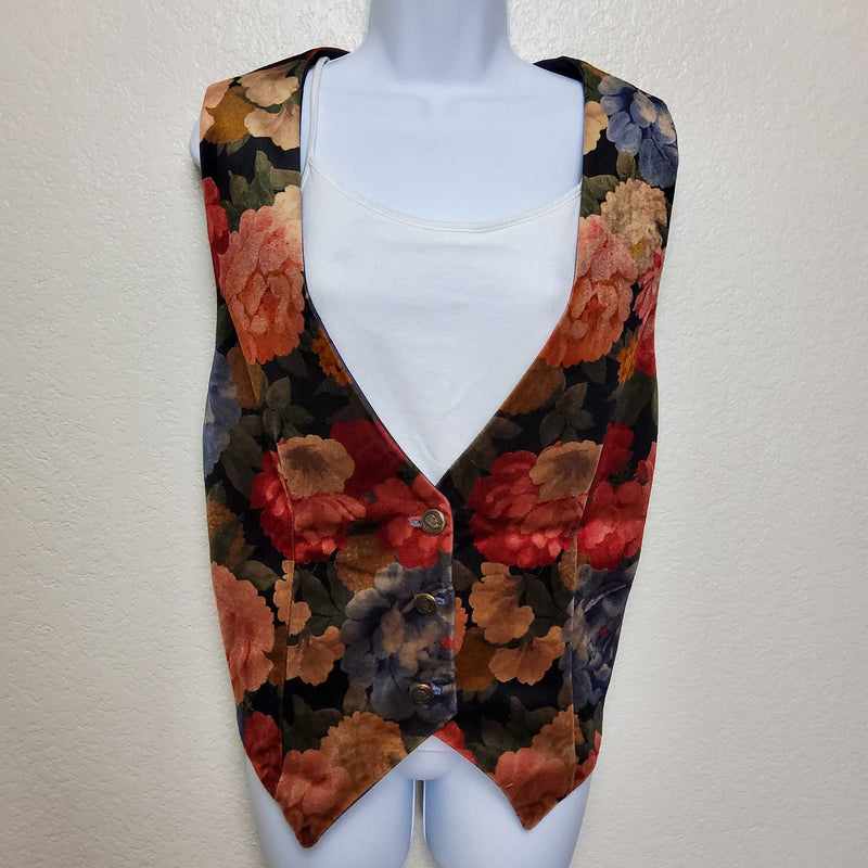 Floral Pattern Vest, Women's Large - Trinity Thrift