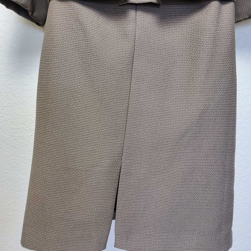 Giorgio Sant Angelo Dark Beige 2-Piece Suit (Blazer & Skirt), Women's Petite Size 10 - Trinity Thrift