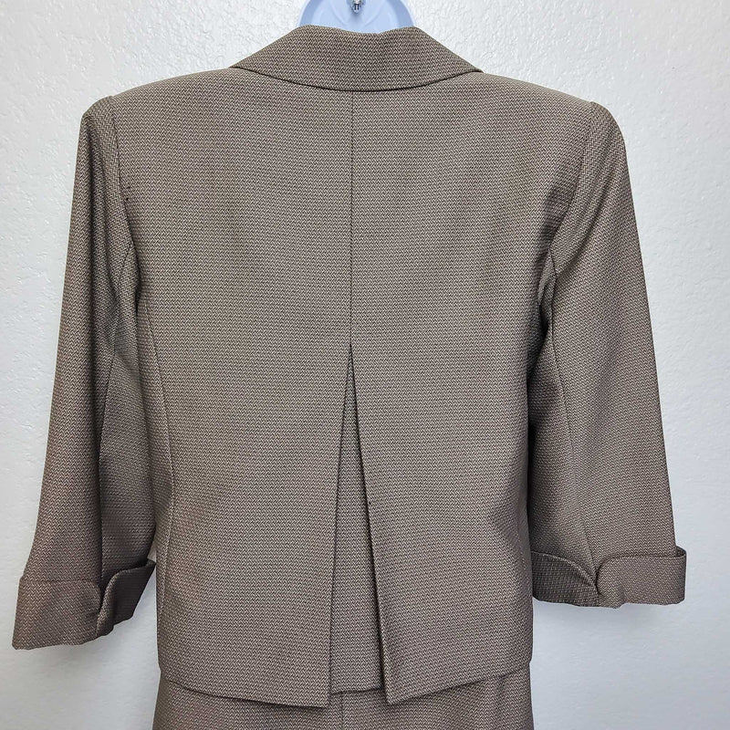 Giorgio Sant Angelo Dark Beige 2-Piece Suit (Blazer & Skirt), Women's Petite Size 10 - Trinity Thrift