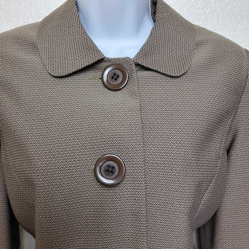 Giorgio Sant Angelo Dark Beige 2-Piece Suit (Blazer & Skirt), Women's Petite Size 10 - Trinity Thrift