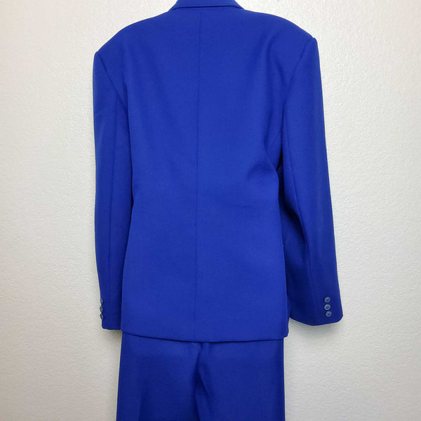 Haberdashery Blue 2-Piece Pants Suit with Lined Blazer, Women's Size 18