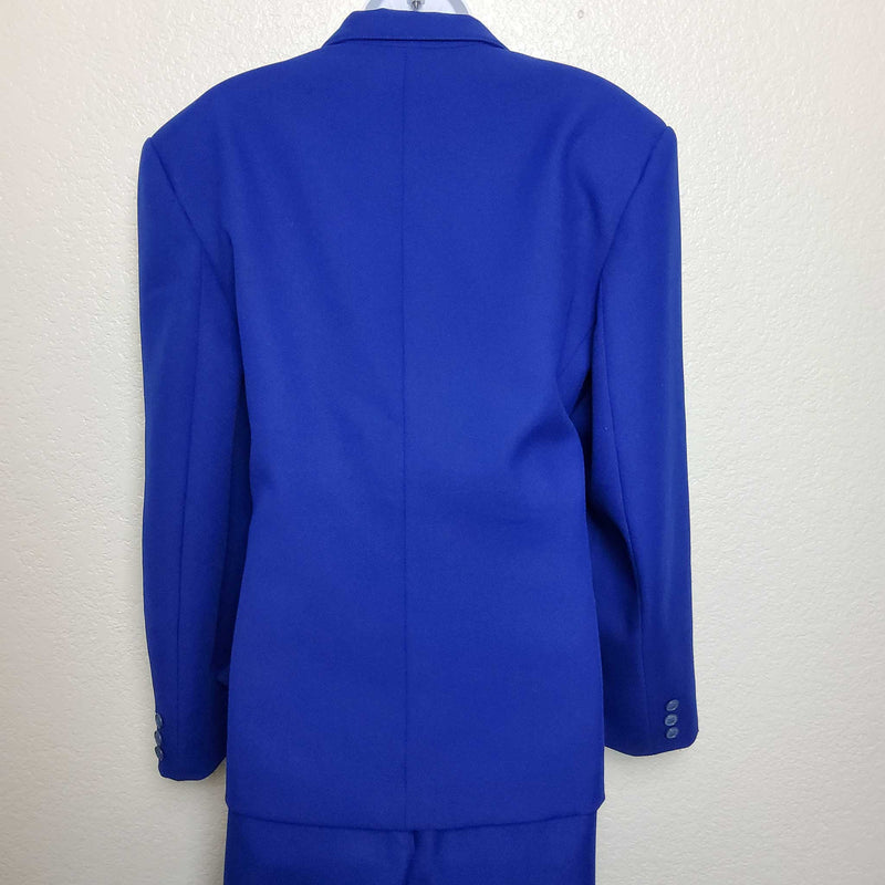 Haberdashery Blue 2-Piece Pants Suit with Lined Blazer, Women's Size 18