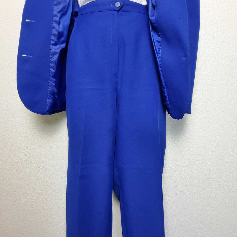 Haberdashery Blue 2-Piece Pants Suit with Lined Blazer, Women's Size 18