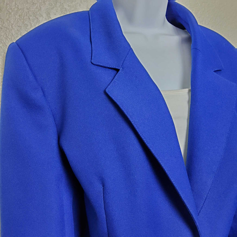 Haberdashery Blue 2-Piece Pants Suit with Lined Blazer, Women's Size 18