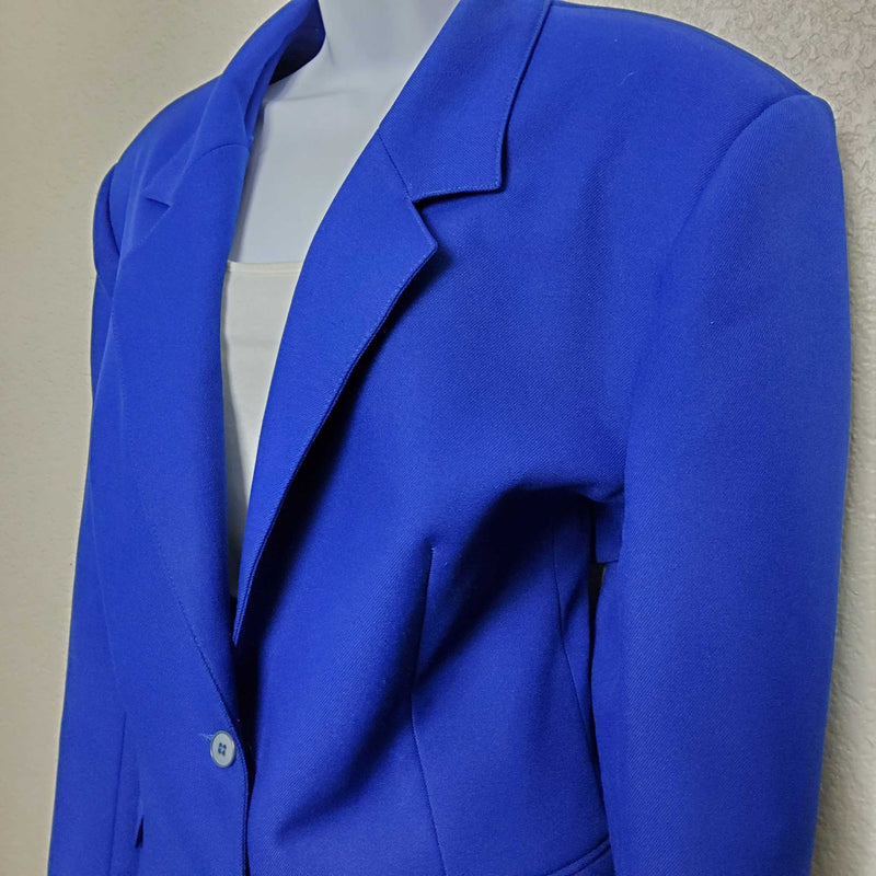 Haberdashery Blue 2-Piece Pants Suit with Lined Blazer, Women's Size 18