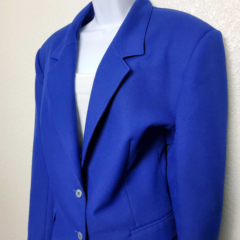 Haberdashery Blue 2-Piece Pants Suit with Lined Blazer, Women's Size 18