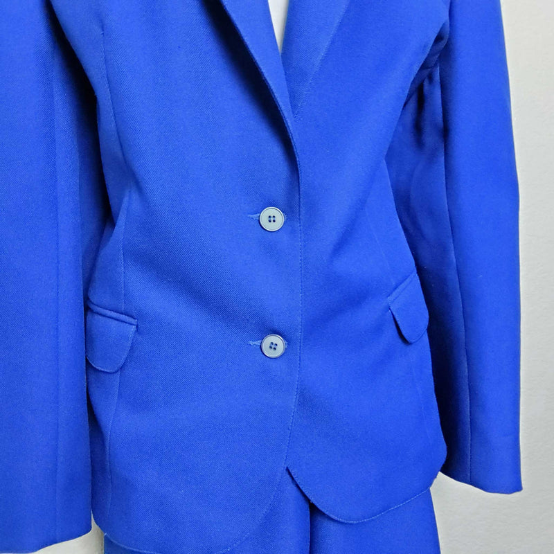 Haberdashery Blue 2-Piece Pants Suit with Lined Blazer, Women's Size 18