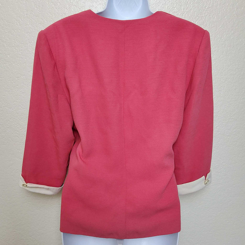 Henry Lee Pink Blazer with White Collar, Women's Size 10 - Trinity Thrift