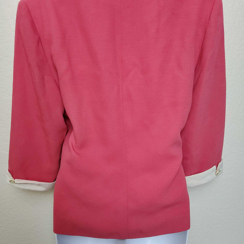 Henry Lee Pink Blazer with White Collar, Women's Size 10 - Trinity Thrift