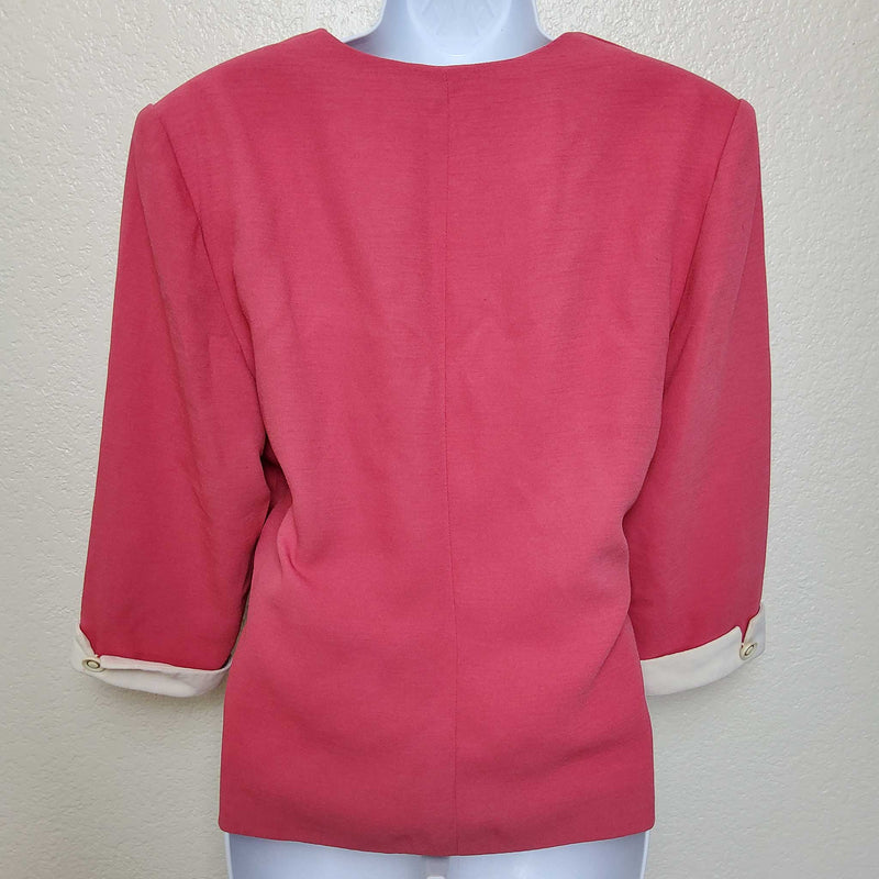 Henry Lee Pink Blazer with White Collar, Women's Size 10 - Trinity Thrift