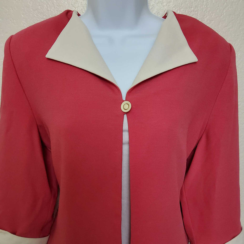 Henry Lee Pink Blazer with White Collar, Women's Size 10 - Trinity Thrift