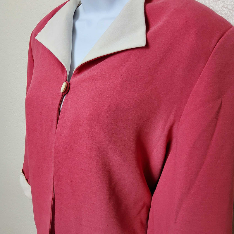 Henry Lee Pink Blazer with White Collar, Women's Size 10 - Trinity Thrift