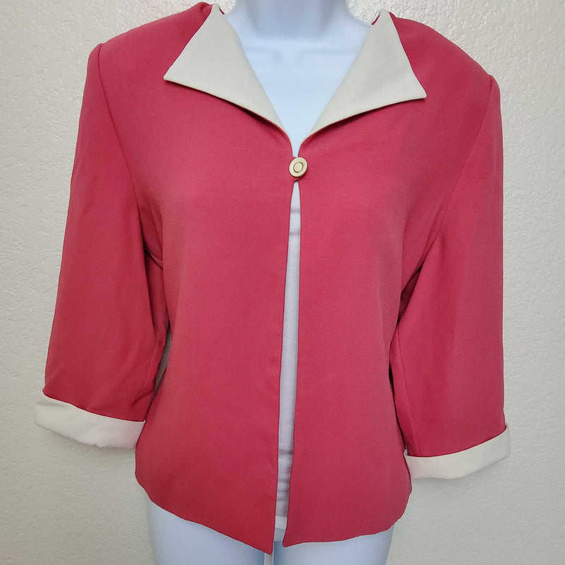 Henry Lee Pink Blazer with White Collar, Women's Size 10 - Trinity Thrift