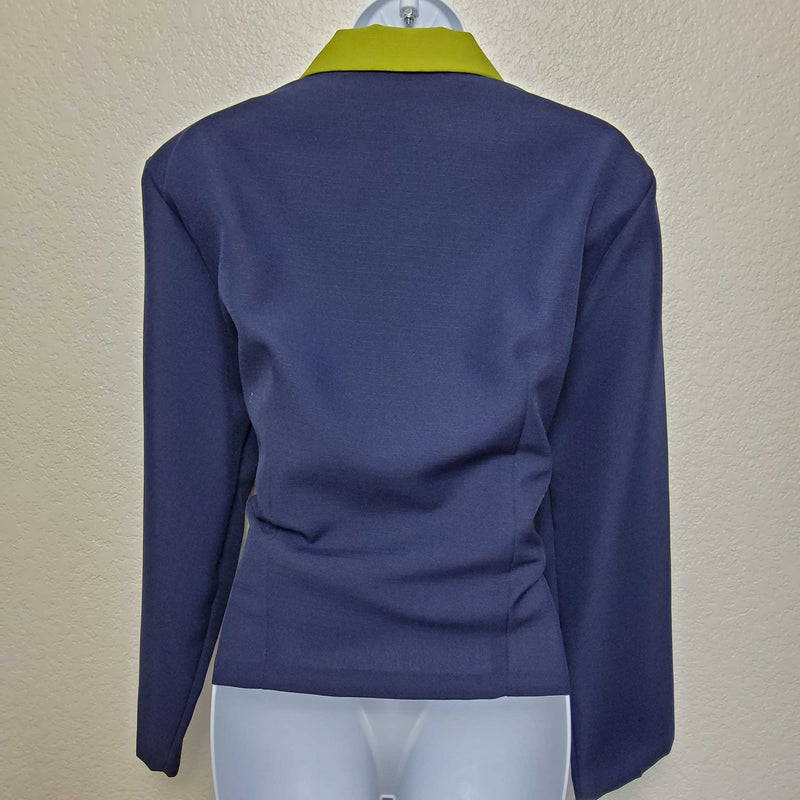 I.S.B. Blue Blazer with Green Collar & Trim, Women's Size 18 - Trinity Thrift