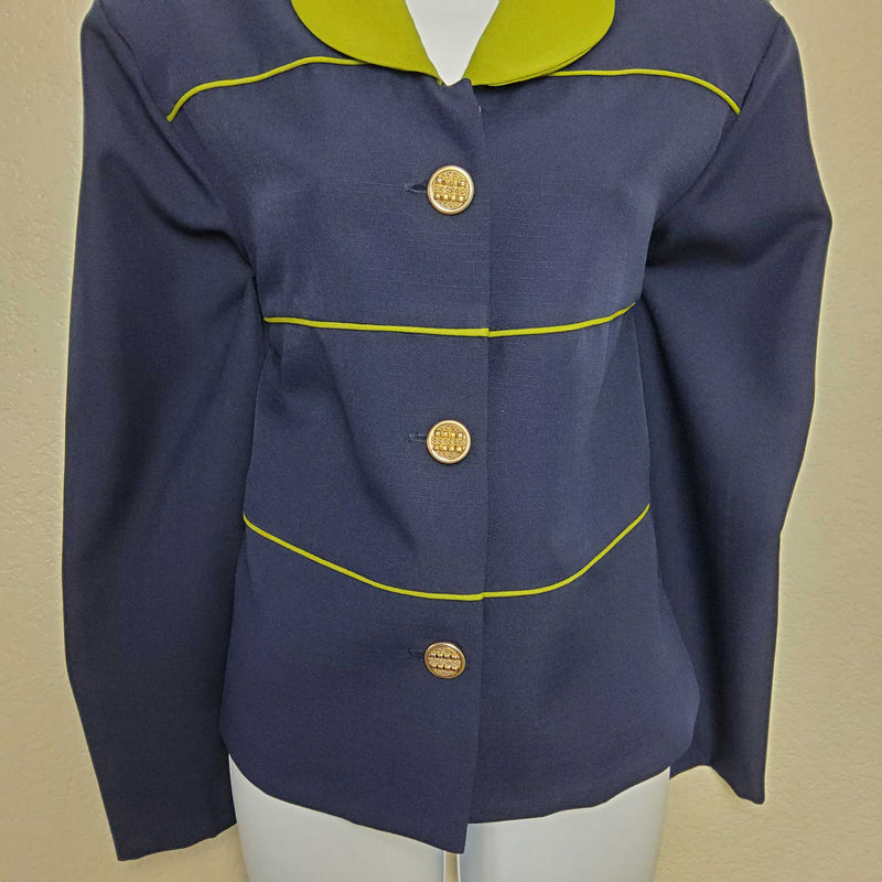 I.S.B. Blue Blazer with Green Collar & Trim, Women's Size 18 - Trinity Thrift