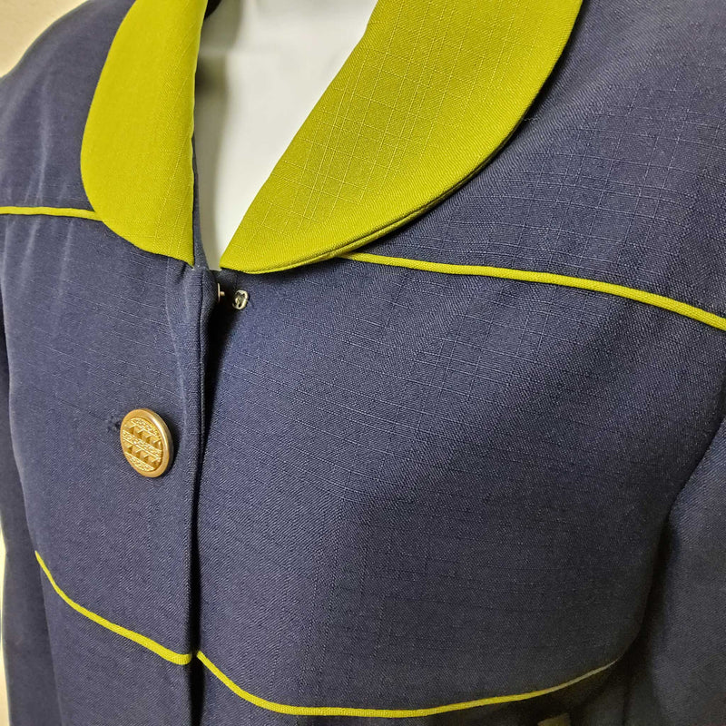 I.S.B. Blue Blazer with Green Collar & Trim, Women's Size 18 - Trinity Thrift