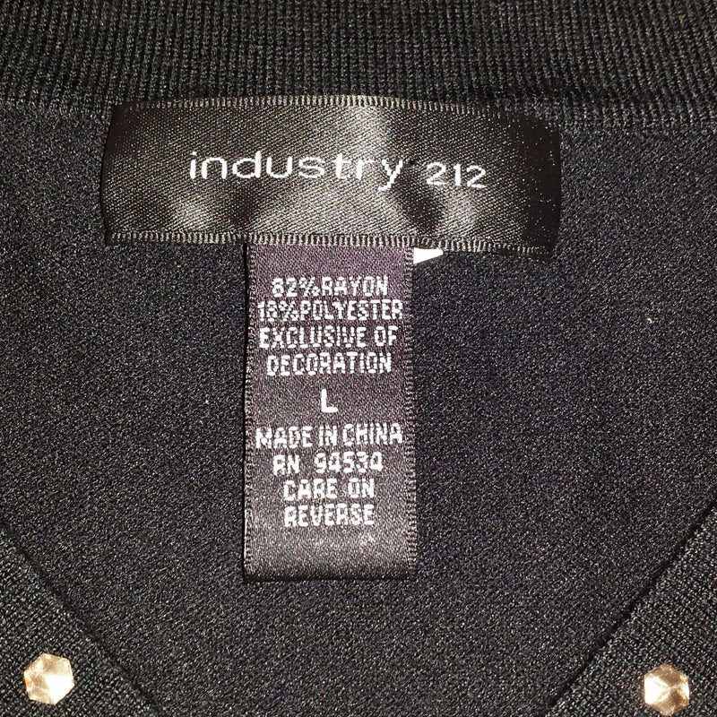 Industry 212 Black Tank Top with Sequined Neckline, Women's Large - Trinity Thrift