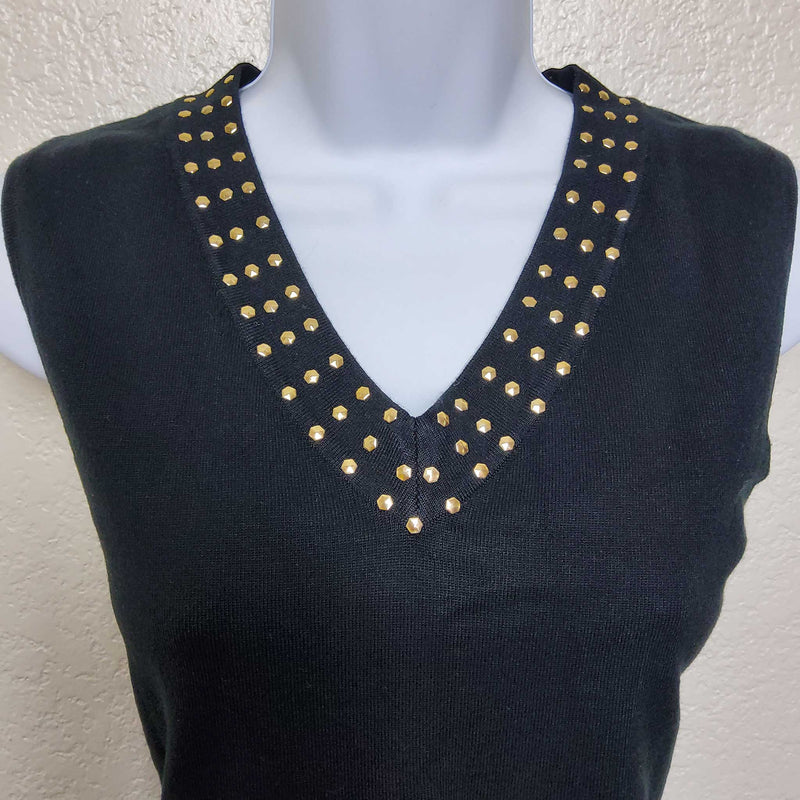 Industry 212 Black Tank Top with Sequined Neckline, Women's Large - Trinity Thrift