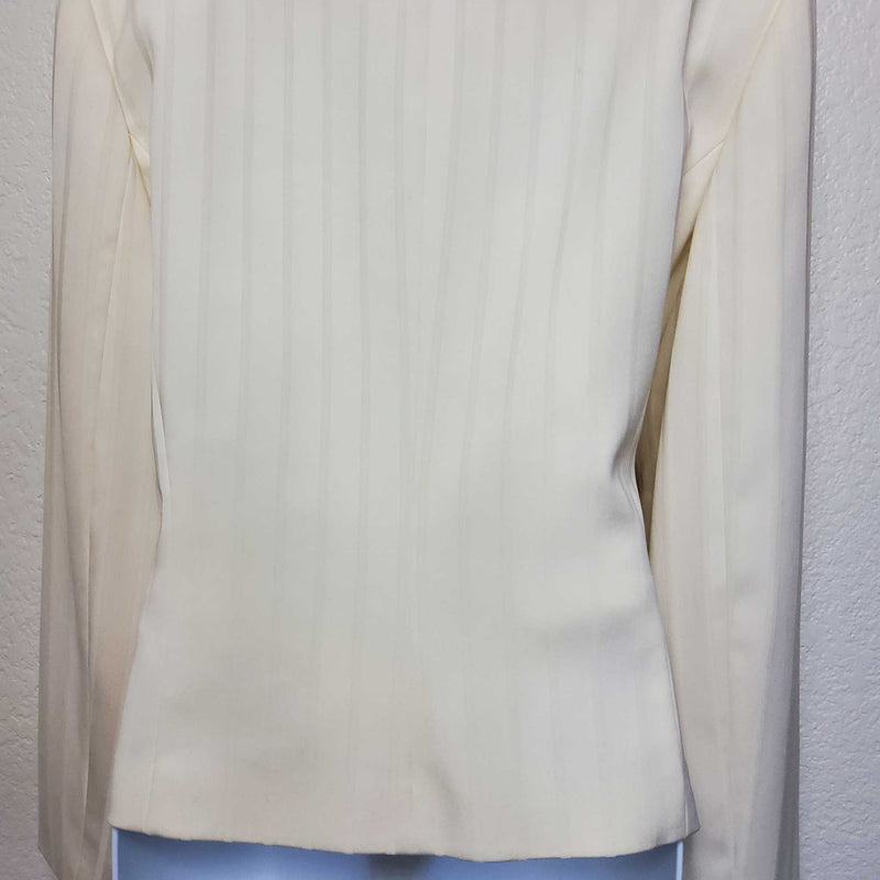 Isabella DeMarco Cream Pinstripe Blazer with Pockets, Women's Size 12 - Trinity Thrift