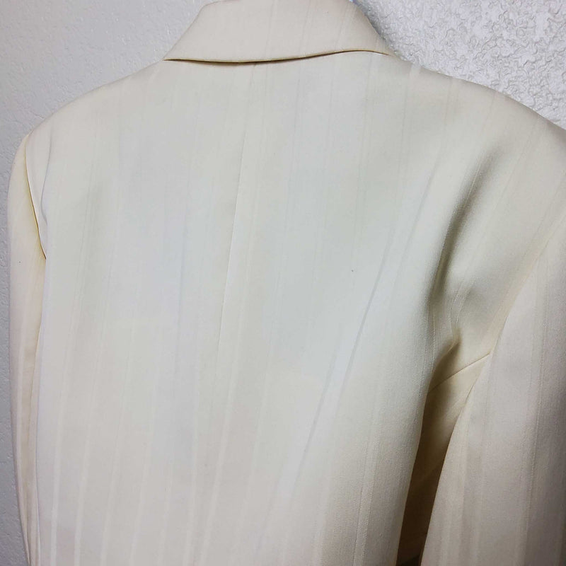 Isabella DeMarco Cream Pinstripe Blazer with Pockets, Women's Size 12 - Trinity Thrift