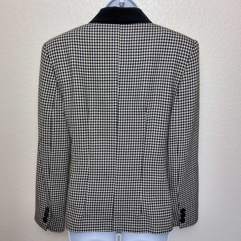 JH Collectibles Black & White Houndstooth Pattern Blazer, Women's Size 8 - Trinity Thrift