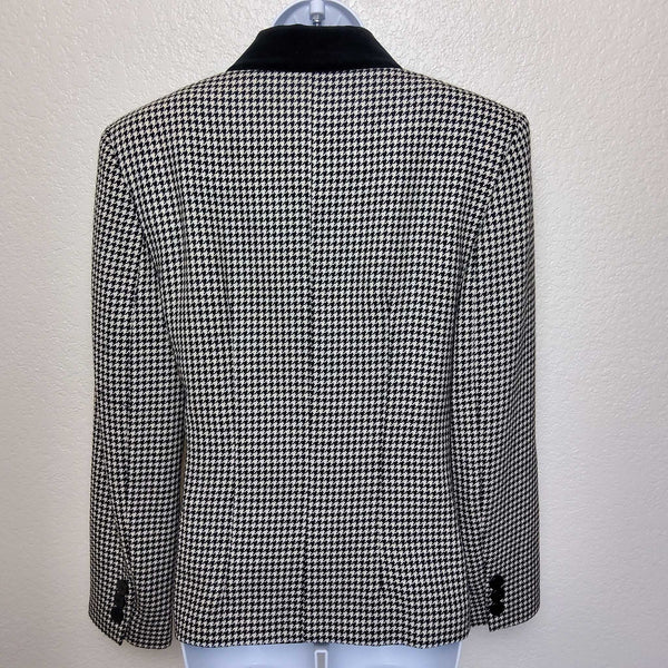 JH Collectibles Black & White Houndstooth Pattern Blazer, Women's Size 8 - Trinity Thrift