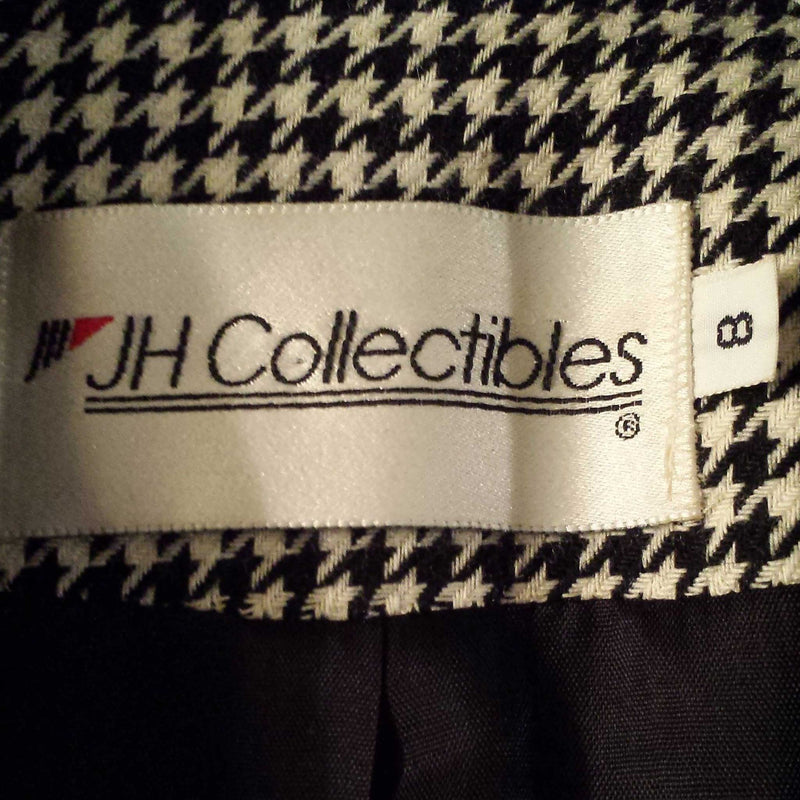 JH Collectibles Black & White Houndstooth Pattern Blazer, Women's Size 8 - Trinity Thrift