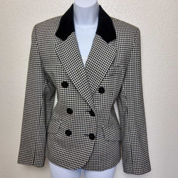 JH Collectibles Black & White Houndstooth Pattern Blazer, Women's Size 8 - Trinity Thrift