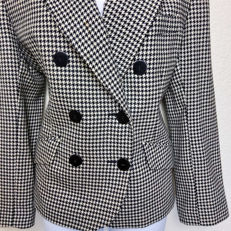 JH Collectibles Black & White Houndstooth Pattern Blazer, Women's Size 8 - Trinity Thrift