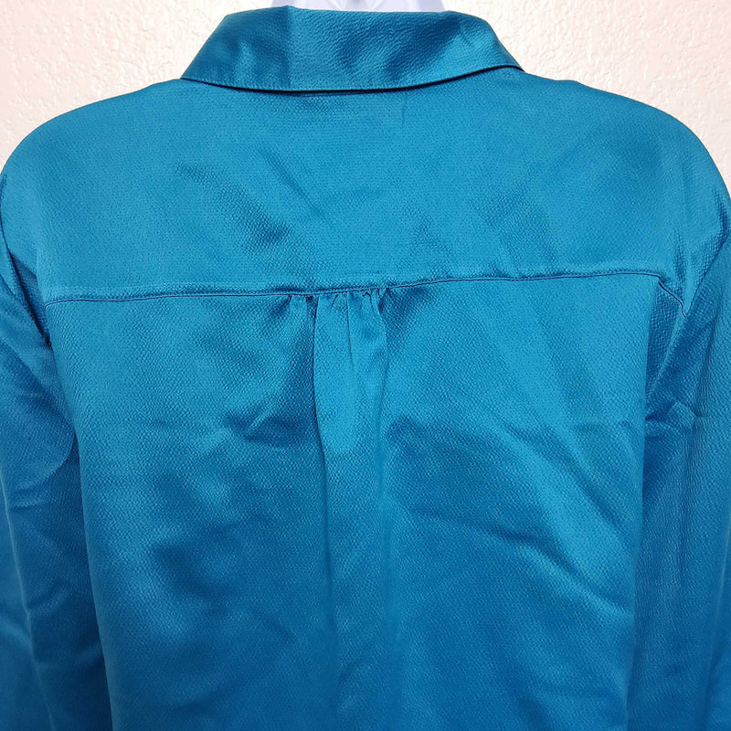 JM Collection Turquoise Button-up Blouse, Women's Size 16 - Trinity Thrift