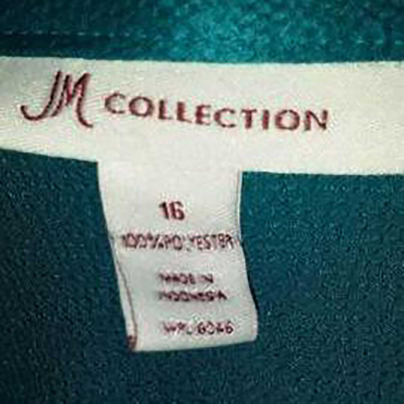 JM Collection Turquoise Button-up Blouse, Women's Size 16 - Trinity Thrift