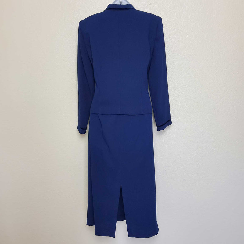 Jessica Howard Blue 2-Piece Skirt Suit, Women's Petite Size 12