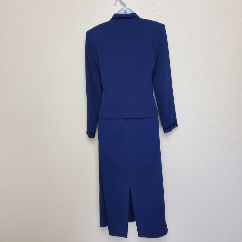 Jessica Howard Blue 2-Piece Skirt Suit, Women's Petite Size 12