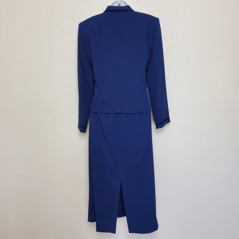 Jessica Howard Blue 2-Piece Skirt Suit, Women's Petite Size 12