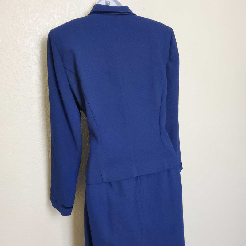 Jessica Howard Blue 2-Piece Skirt Suit, Women's Petite Size 12