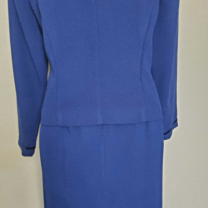 Jessica Howard Blue 2-Piece Skirt Suit, Women's Petite Size 12