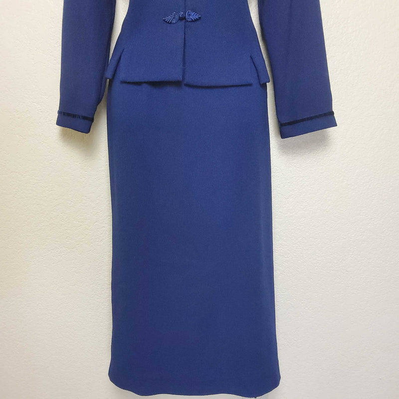 Jessica Howard Blue 2-Piece Skirt Suit, Women's Petite Size 12