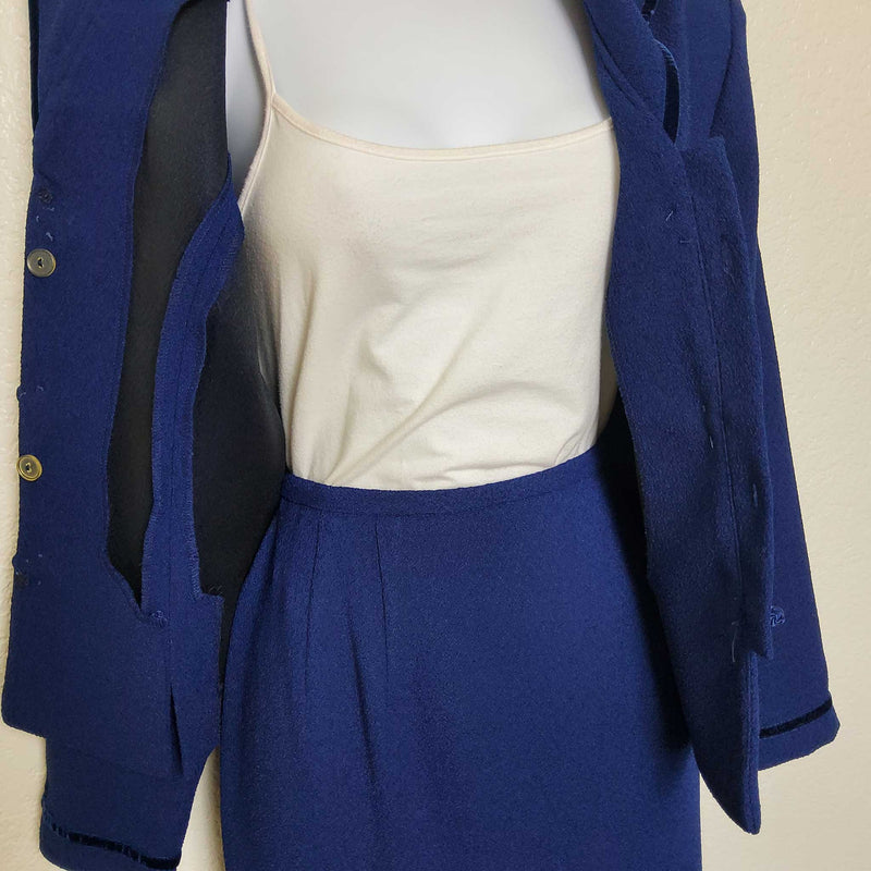 Jessica Howard Blue 2-Piece Skirt Suit, Women's Petite Size 12