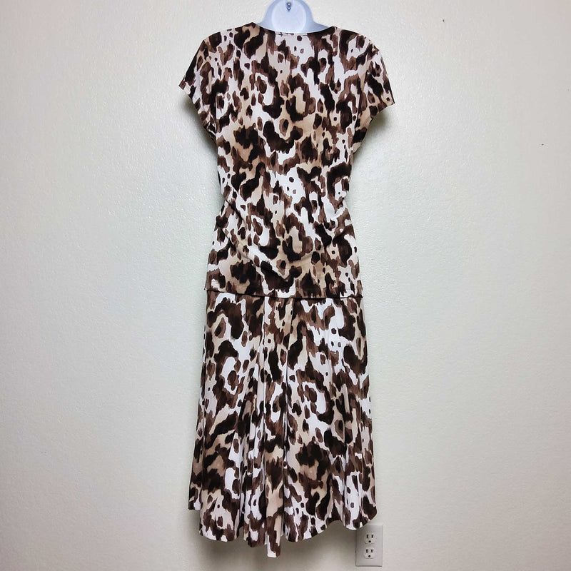 Jones Wear Brown Leopard Print Two Piece Skirt Set, Women's Large - Trinity Thrift