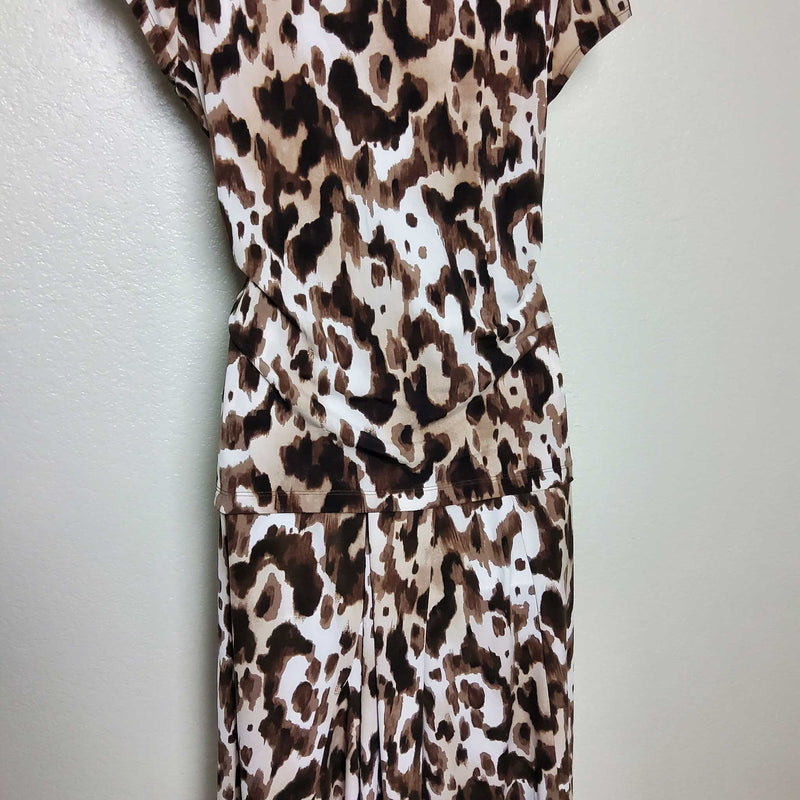 Jones Wear Brown Leopard Print Two Piece Skirt Set, Women's Large - Trinity Thrift