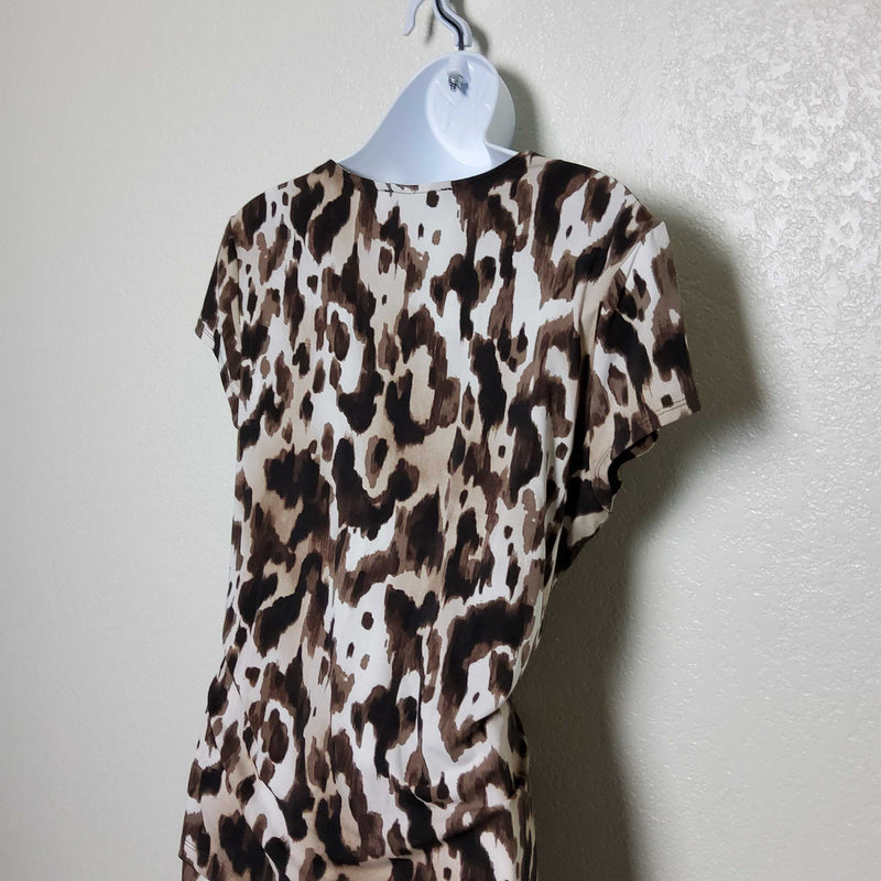 Jones Wear Brown Leopard Print Two Piece Skirt Set, Women's Large - Trinity Thrift