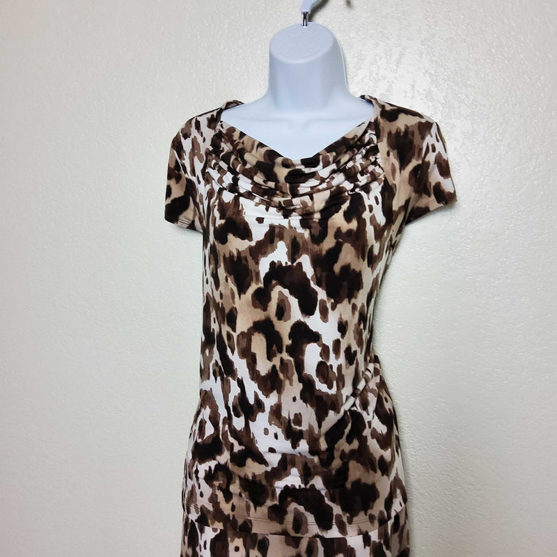 Jones Wear Brown Leopard Print Two Piece Skirt Set, Women's Large - Trinity Thrift