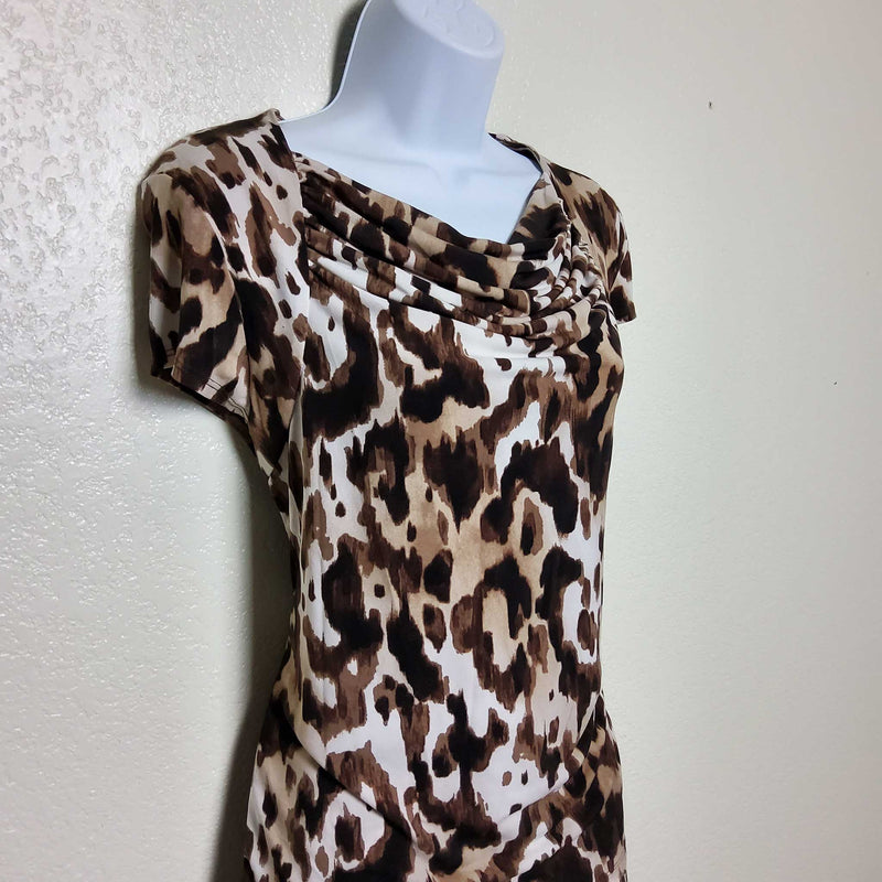 Jones Wear Brown Leopard Print Two Piece Skirt Set, Women's Large - Trinity Thrift