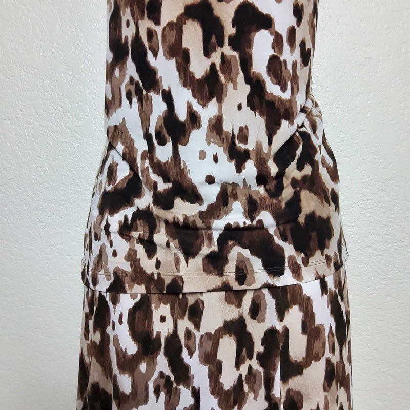 Jones Wear Brown Leopard Print Two Piece Skirt Set, Women's Large - Trinity Thrift