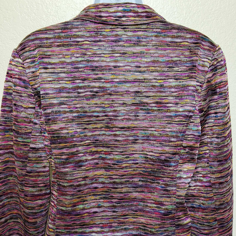 Joni B. Purple Watercolor Striped Blazer, Women's Medium - Trinity Thrift