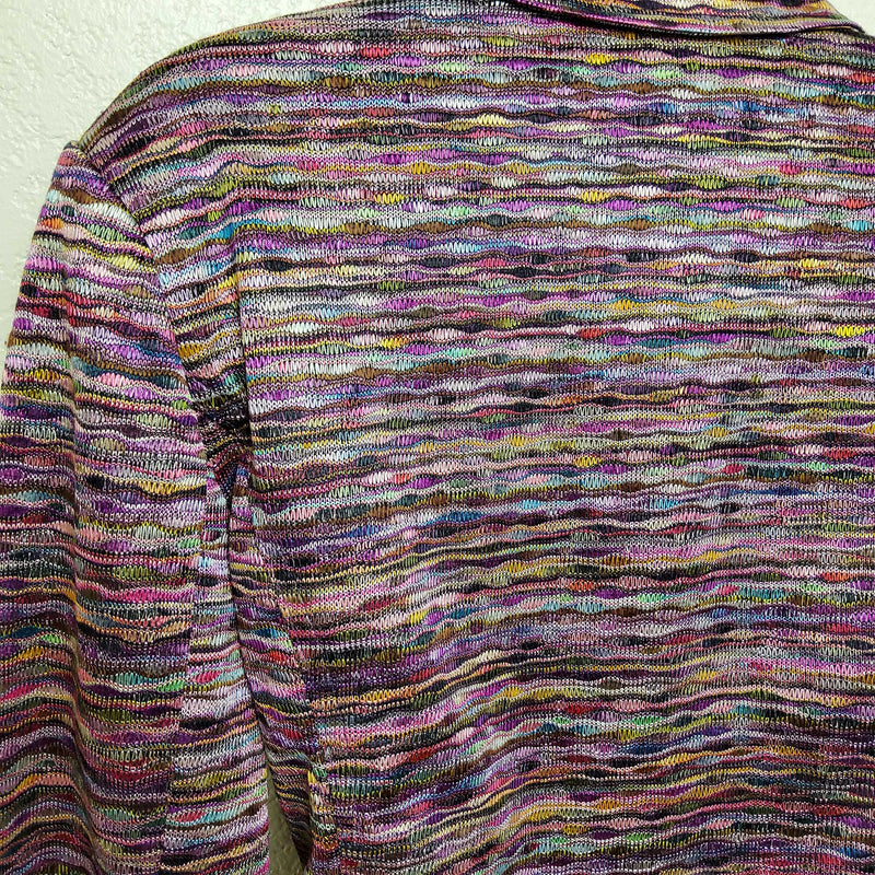 Joni B. Purple Watercolor Striped Blazer, Women's Medium - Trinity Thrift